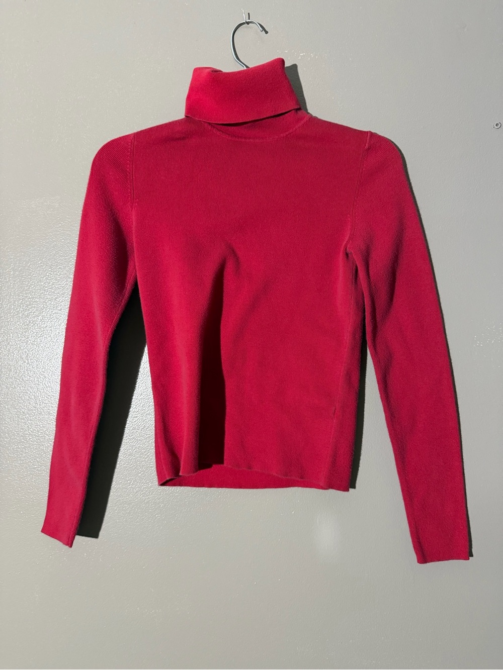 The Limited Red Ribbed Turtleneck Sweater